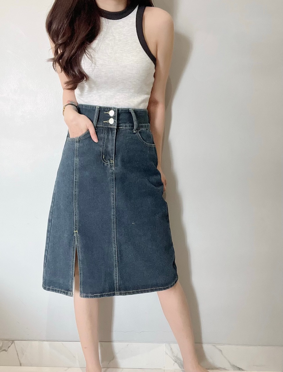 Kode: 3318 (Denim midi skirt) - Image 2