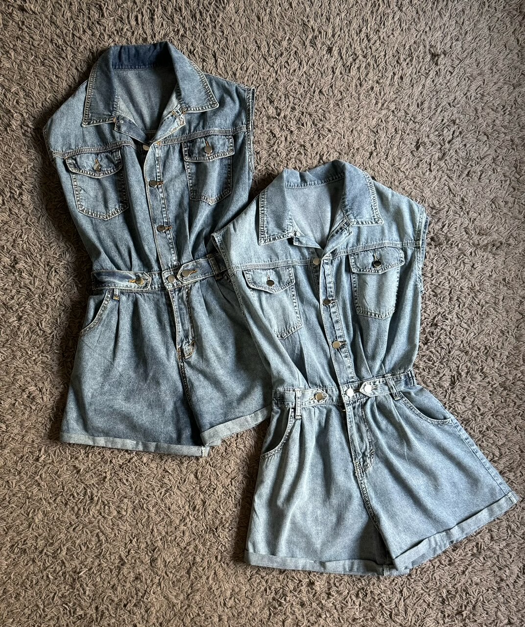Kode: 3563 (Denim jumpsuit) Biru Muda - Image 3