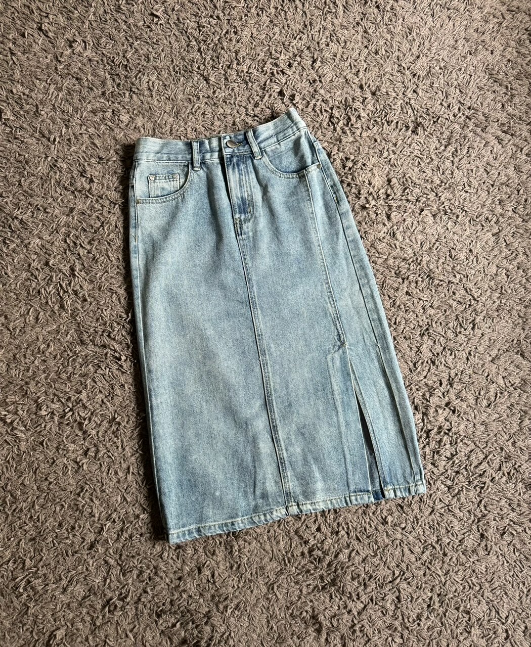 Kode: 3569 (Denim midi slit skirt) - Image 3