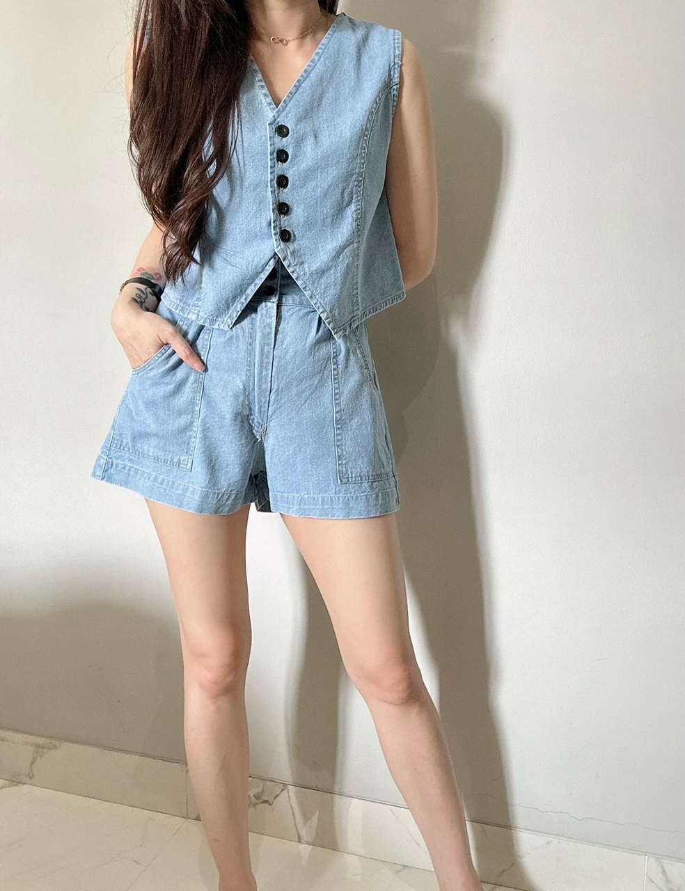 Kode: 3694 (Denim set) Biru