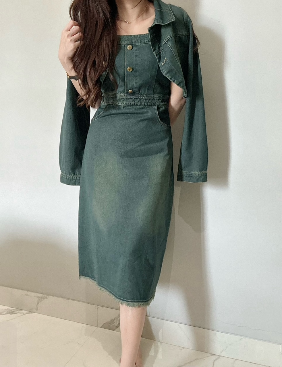 Kode: 3721 (Denim set) Tint Green