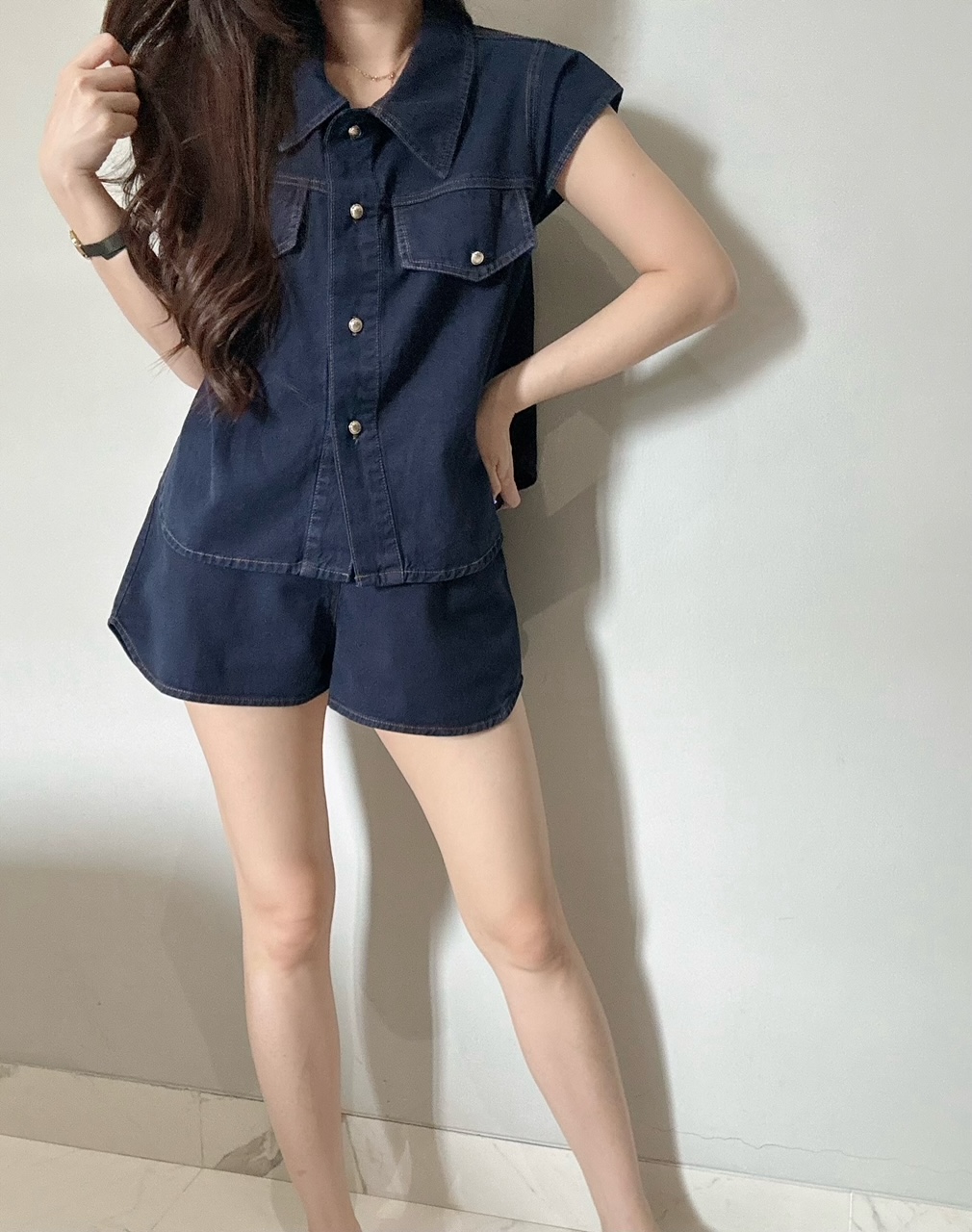 Kode: 3760 (Denim set) Navy