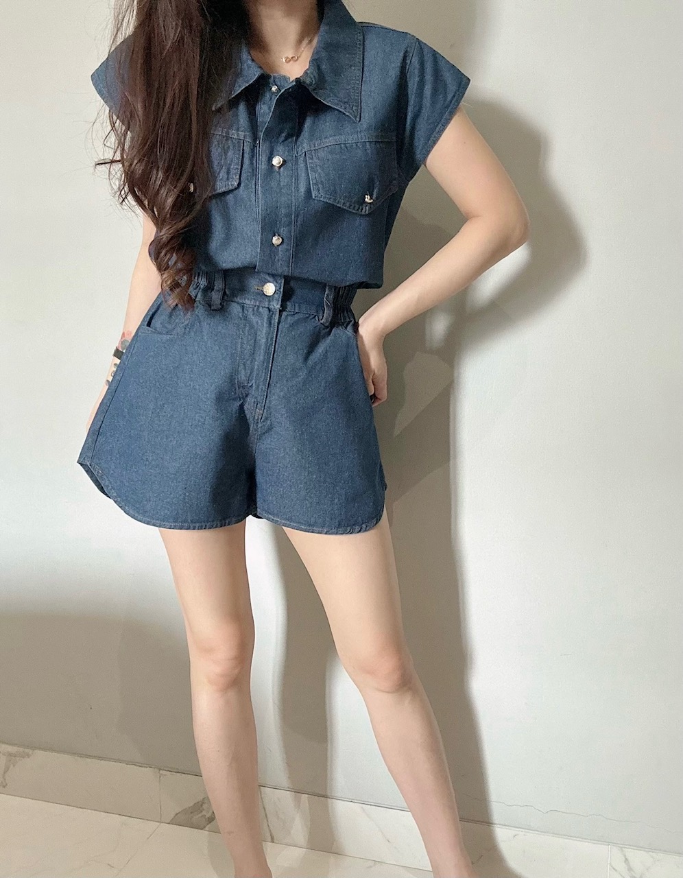 Kode: 3760 (Denim set) Biru