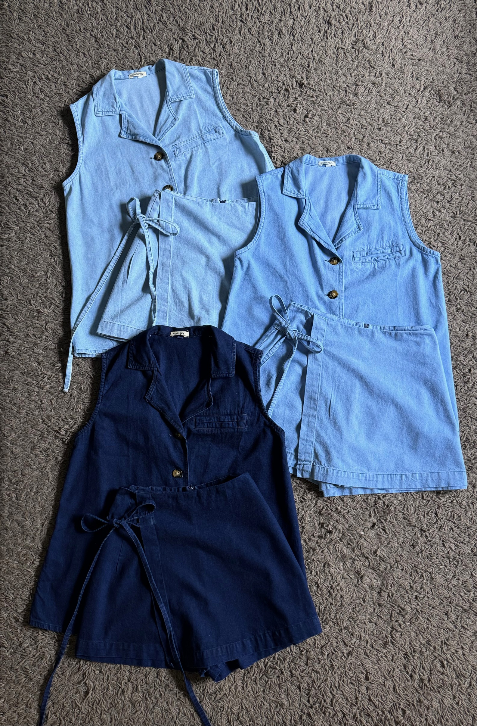 Kode: 3857 (Denim skort set) Biru - Image 2