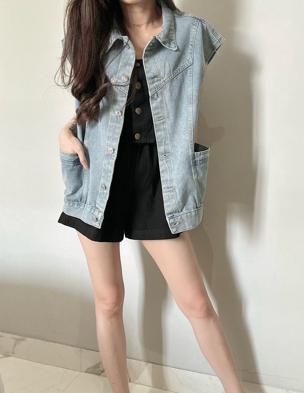 Kode: 4221 (Oversized denim vest)