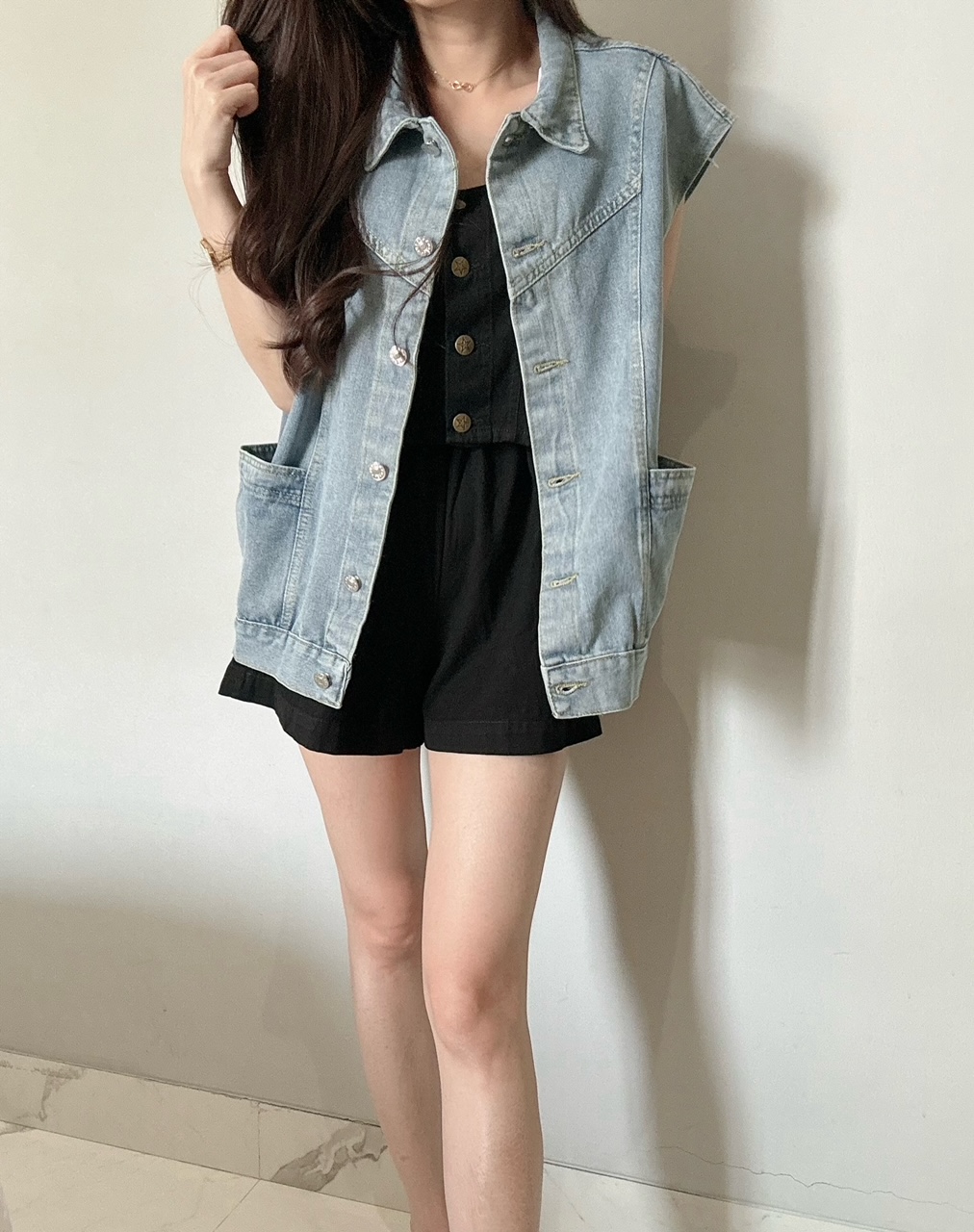 Kode: 4221 (Oversized denim vest) - Image 2