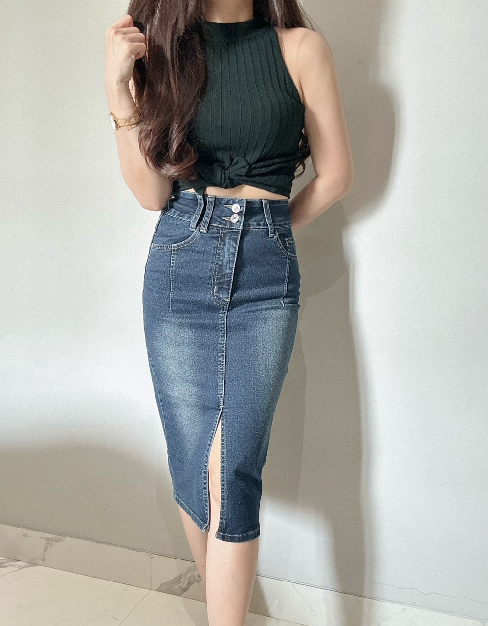 Kode: 4246 (Midi slit skirt) - Image 2