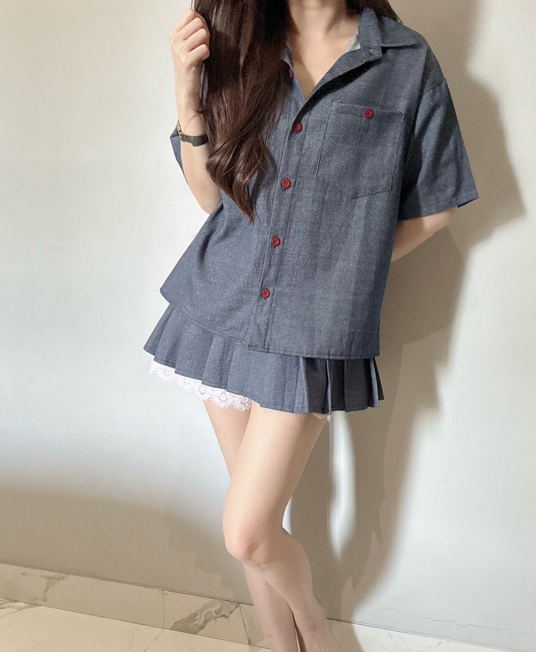 Kode: 4367 (Denim skort set) - Image 2