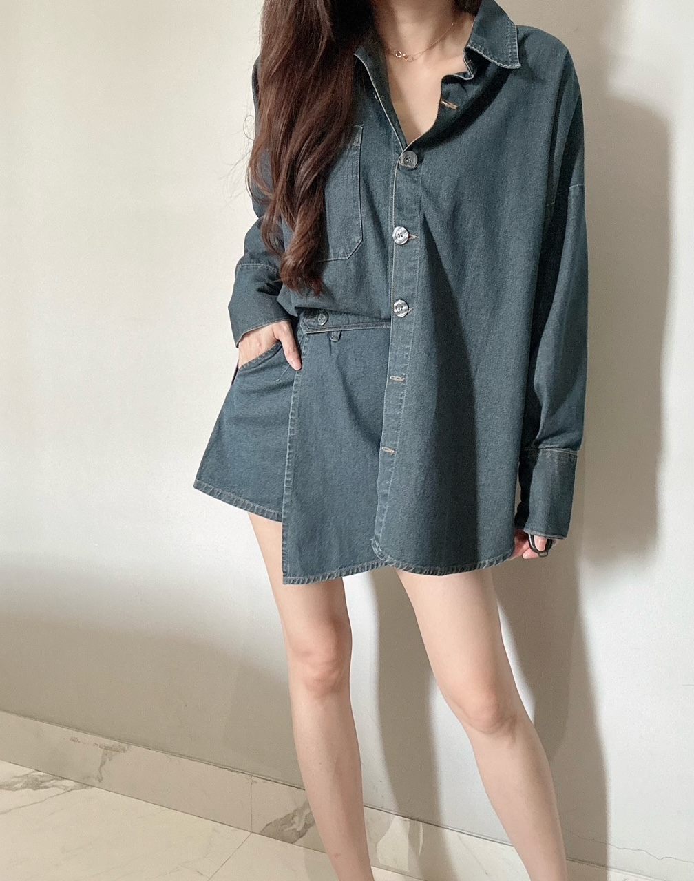 Kode: 4408 (Denim set) Tint Green