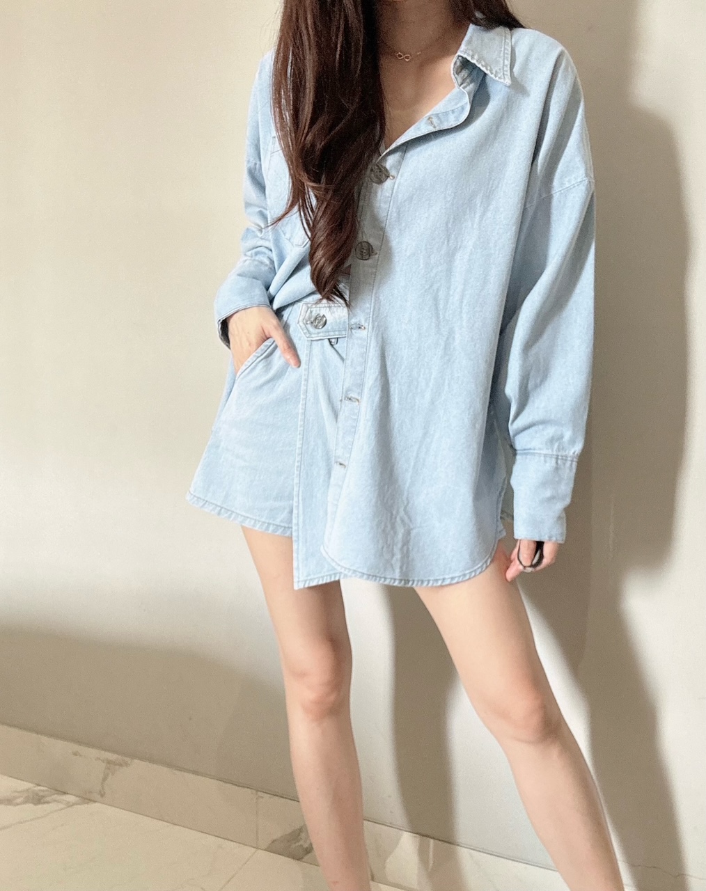 Kode: 4408 (Denim set) Biru - Image 2