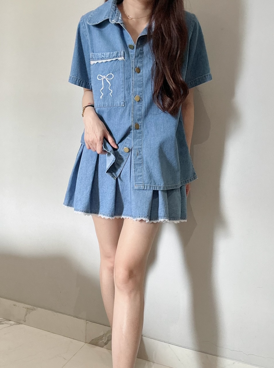 Kode: 4407 (Denim skort set) - Image 2