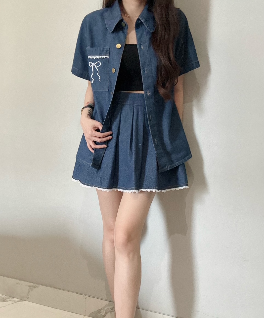 Kode: 4407 (Denim skort set) - Image 3