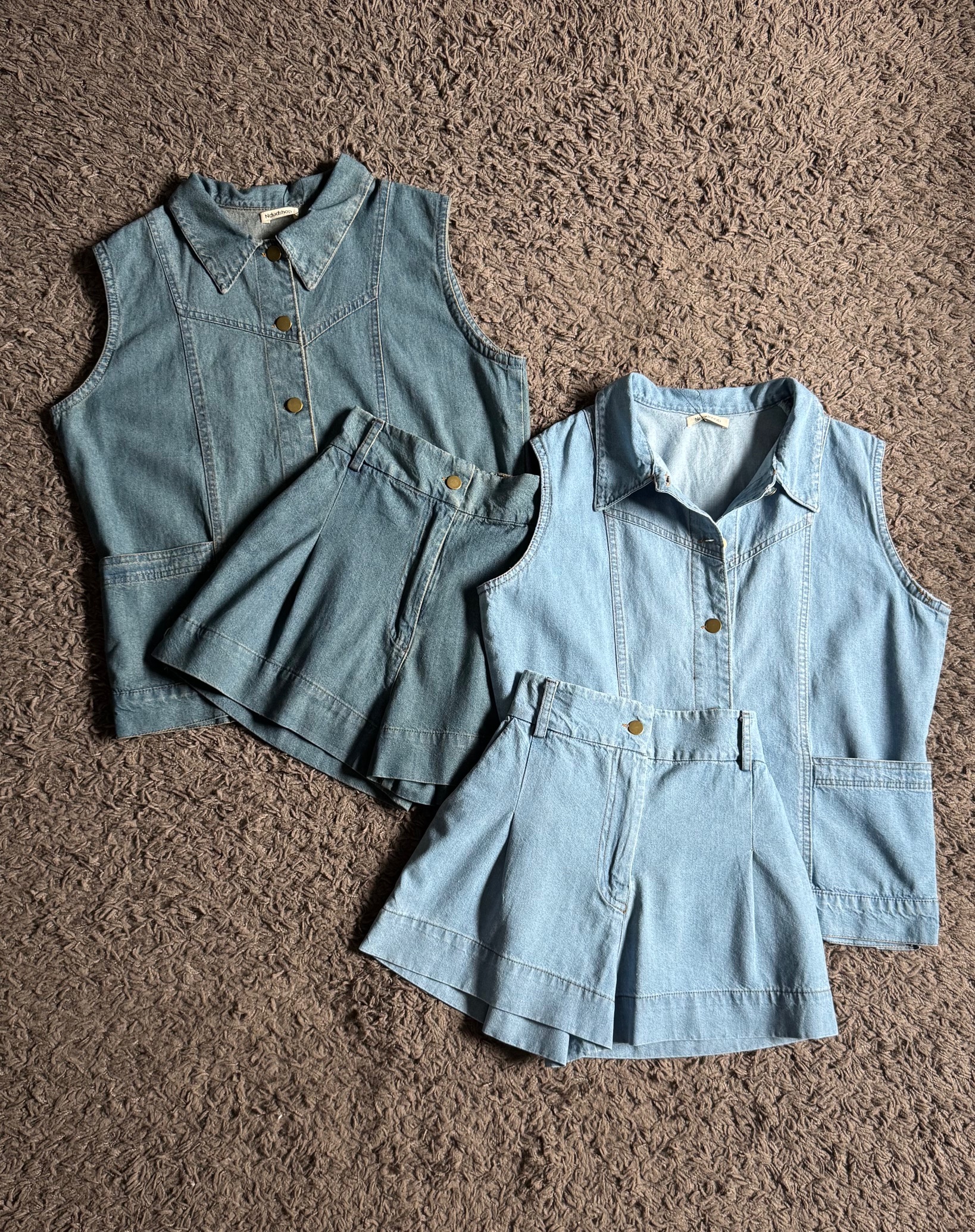 Kode: 4437 (Denim set) Biru Muda - Image 4