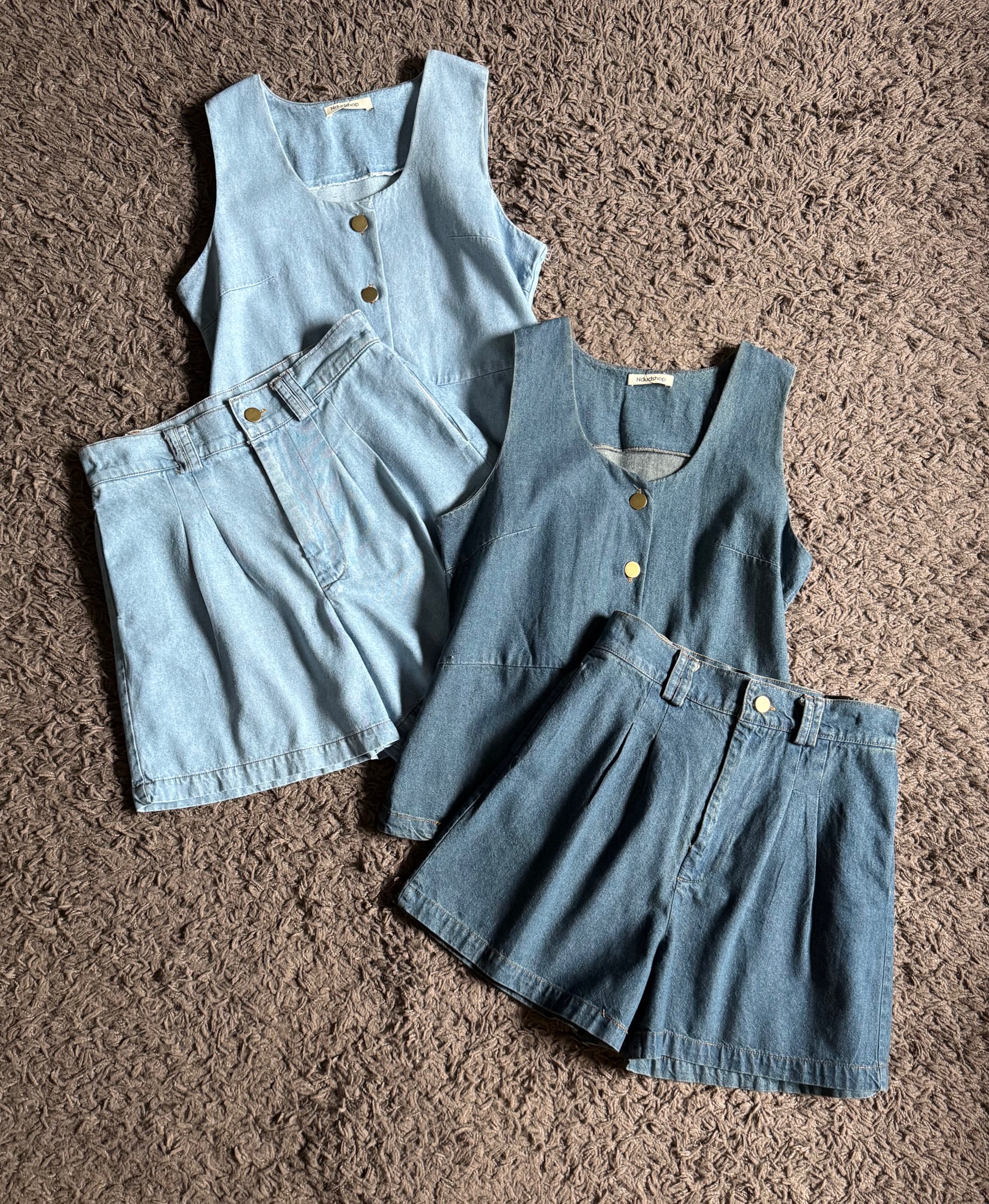 Kode: 4441 (Denim set) Biru Muda - Image 3