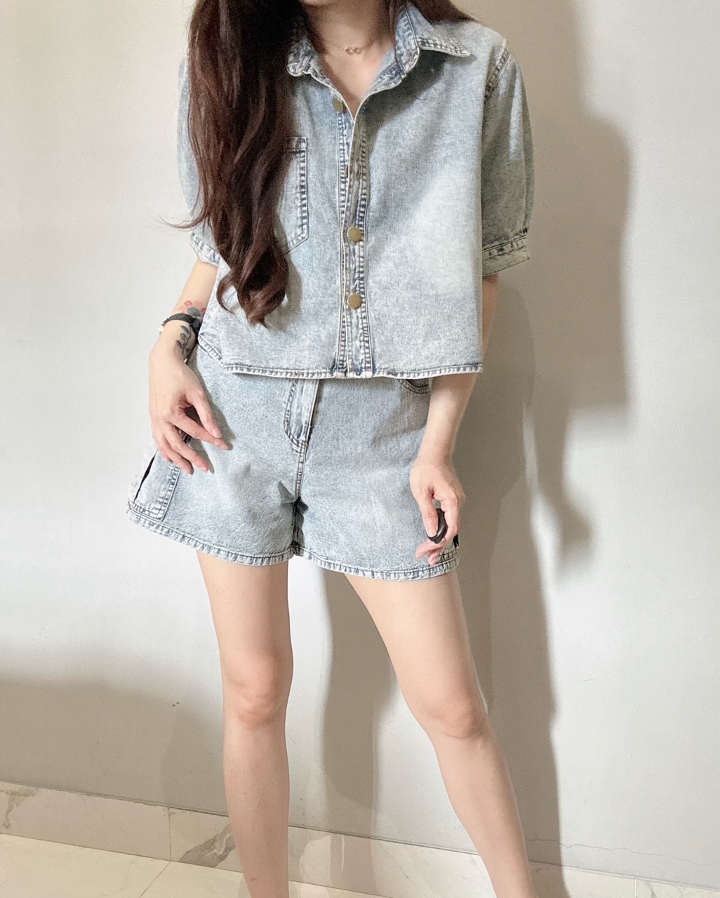 Kode: 4508 (Denim set) Snow Blue