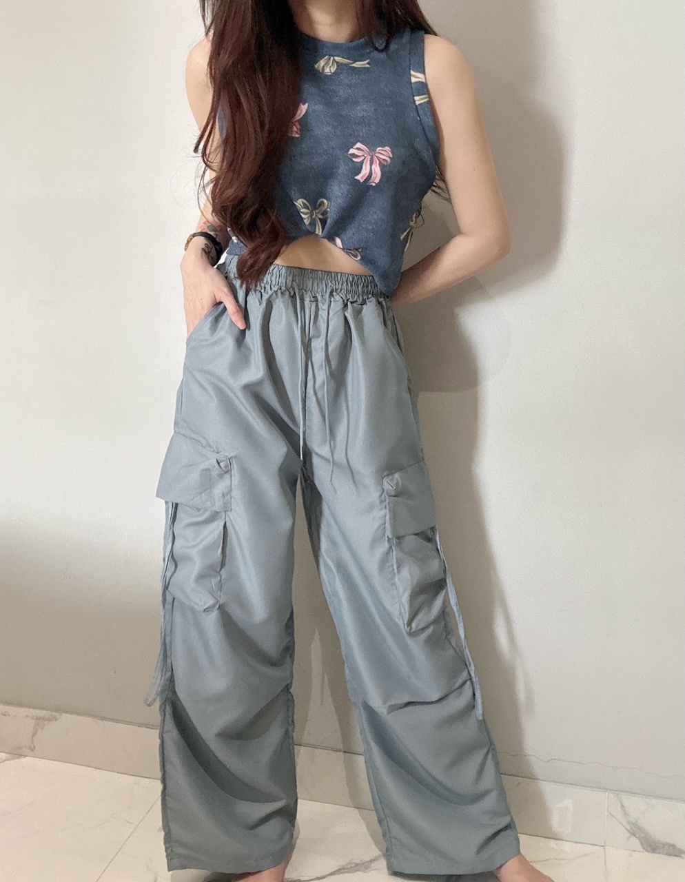 Kode: 4447 (Cargo pants) Hitam - Image 2