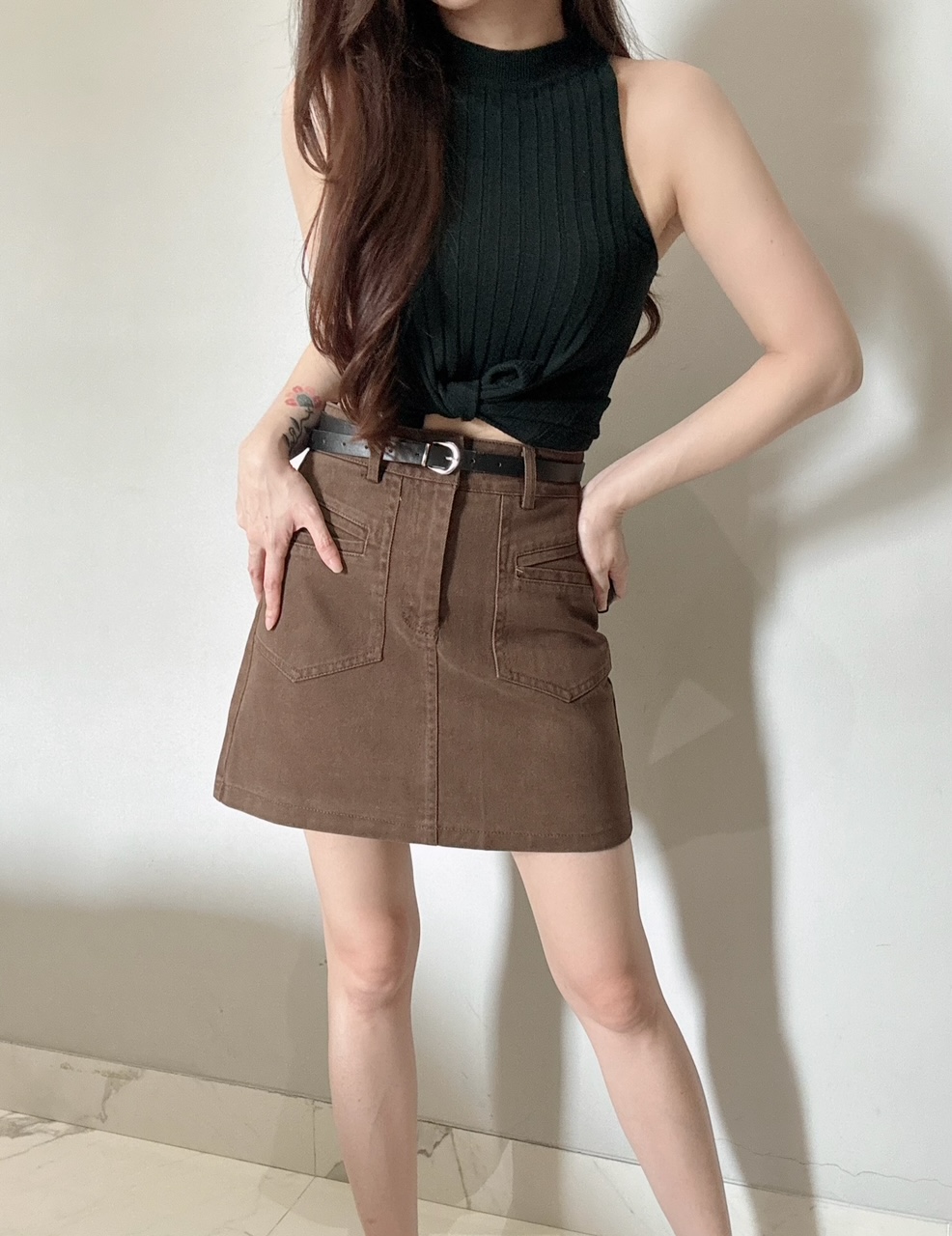 Ndudshop - Charra skort (Kode: 4658) Coklat Muda - Image 2