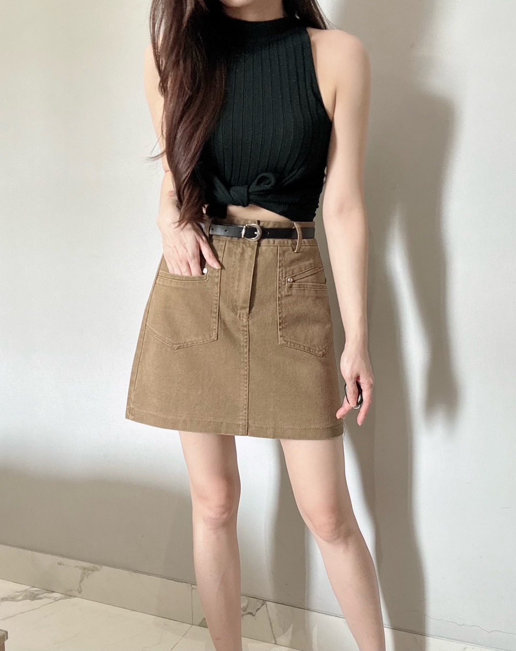 Ndudshop - Charra skort (Kode: 4658) Coklat Muda - Image 3