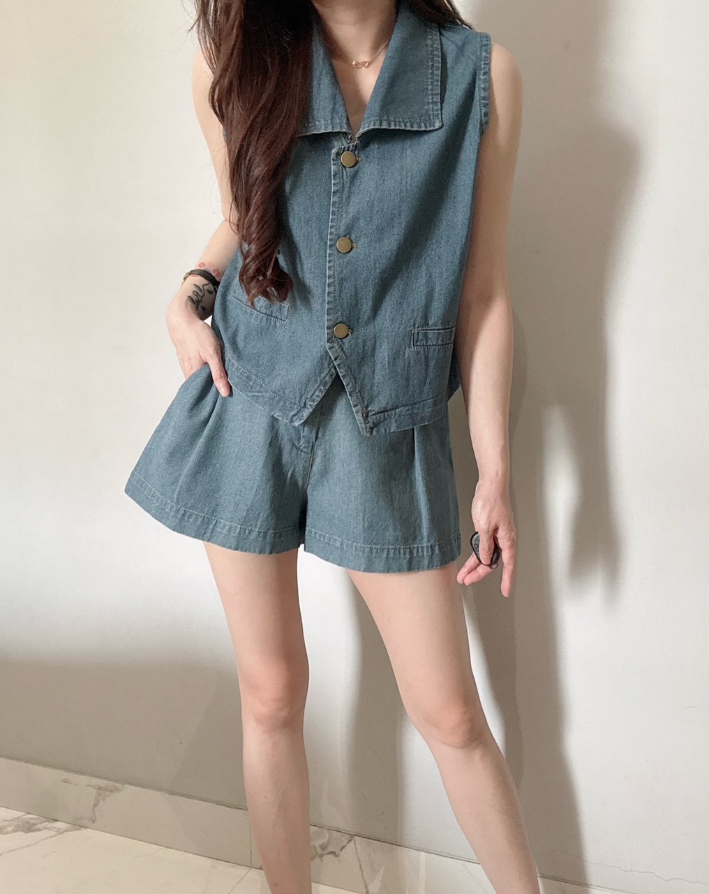 Ndudshop - Denim set (Kode: 4436) Tint Green