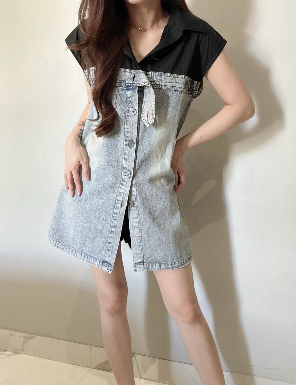 Ndudshop - Denim set (Kode: 4687) Biru Tua - Image 3