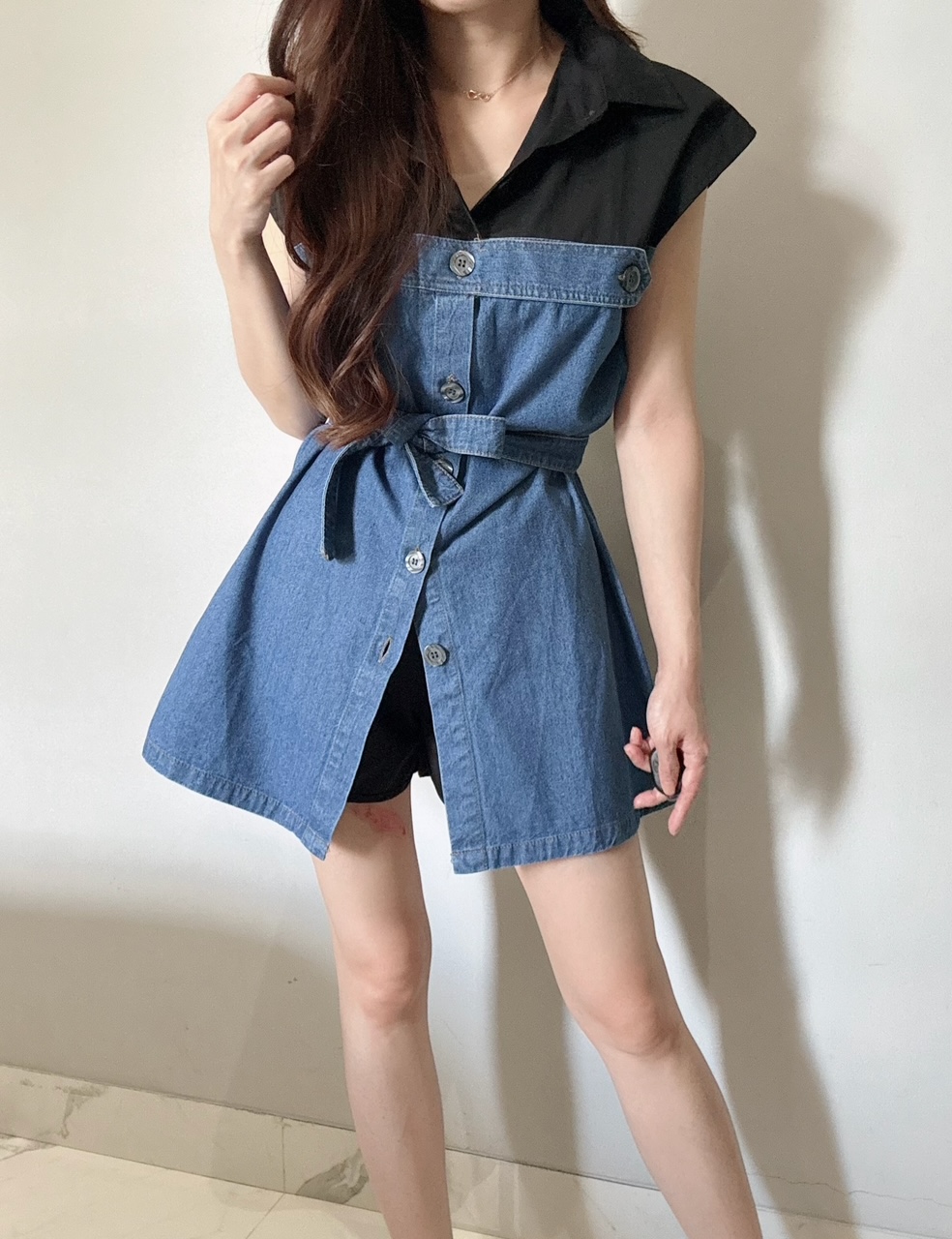 Ndudshop - Denim set (Kode: 4687) Biru Tua