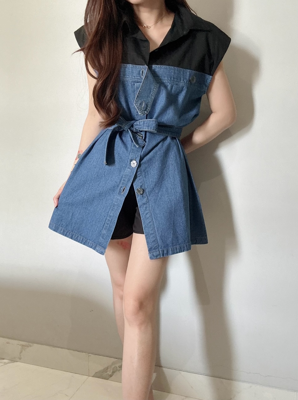 Ndudshop - Denim set (Kode: 4687) Biru Tua - Image 2