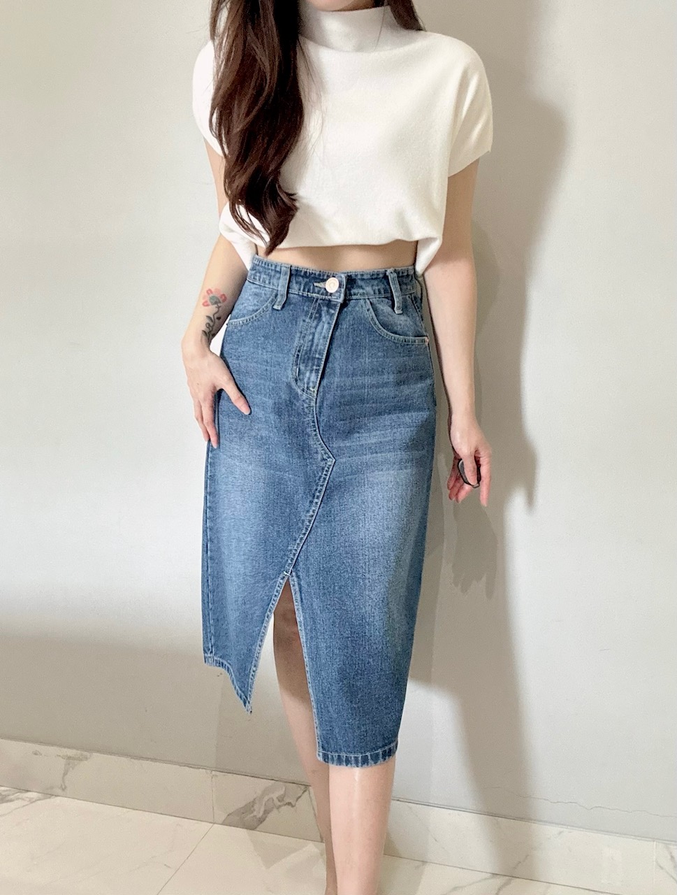 Ndudshop - Midi slit skirt (Kode: 4816)