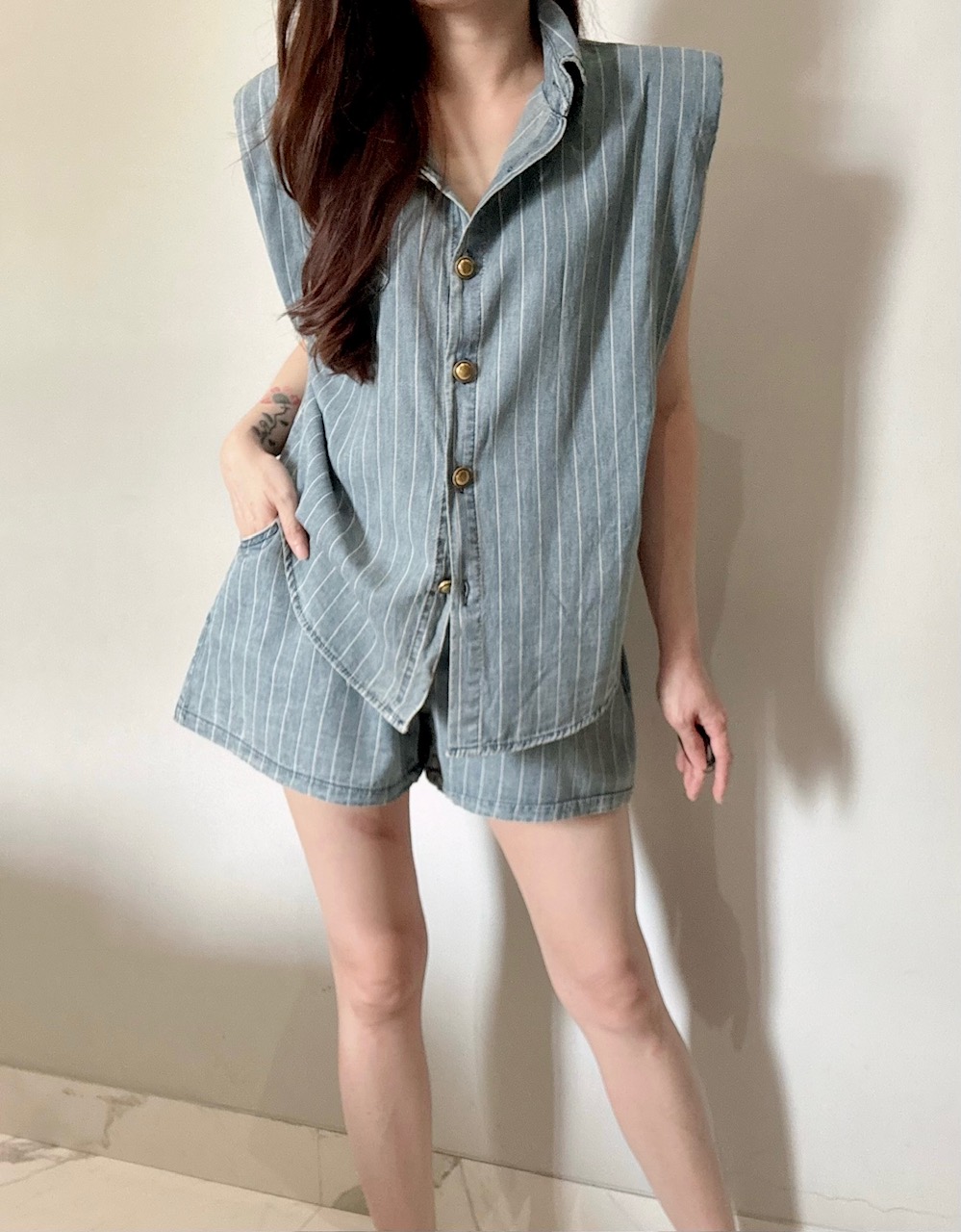 Ndudshop – Kayna set (Kode: 4849) Biru Muda