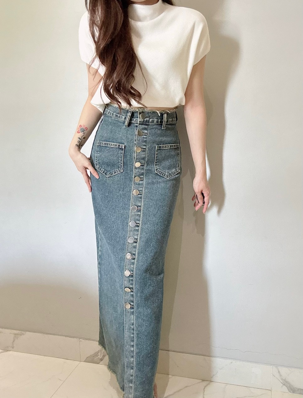 Ndudshop – Denim maxi skirt (Kode: 4965) - Image 2