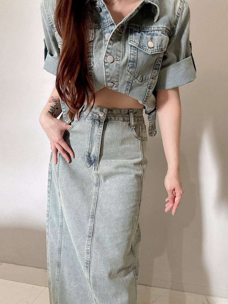 Ndudshop – Denim skirt set (Kode: 5138) - Image 3