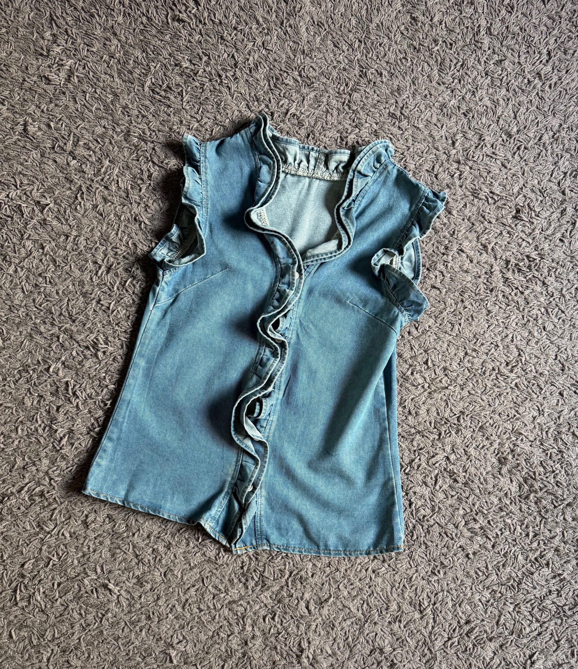 Ndudshop – Ruffled denim top (Kode: 5149) - Image 3
