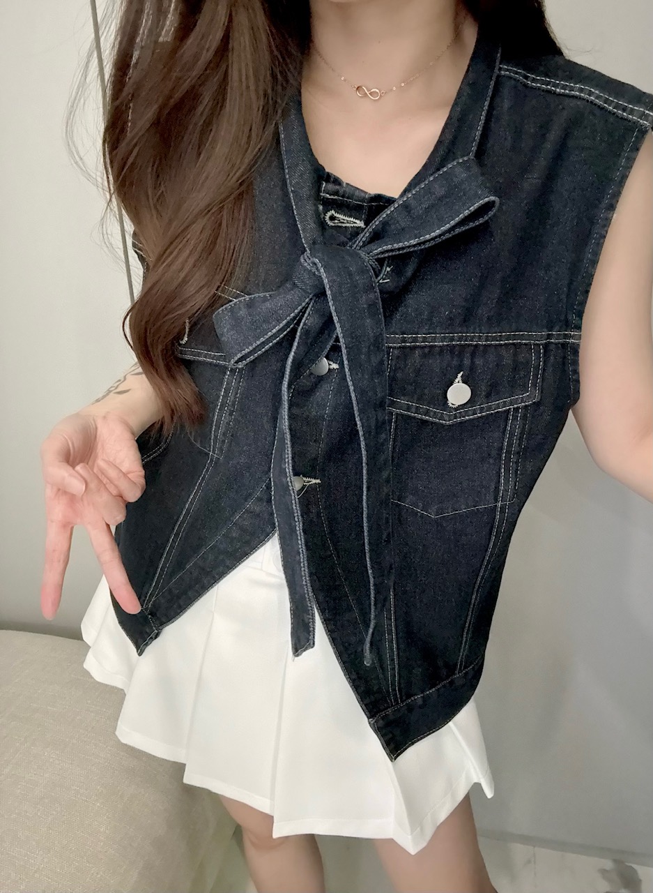Ndudshop – Denim vest set (Kode: 5334)