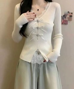 Ndudshop – Bow knit long sleeve (Kode: 5388)