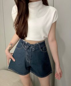 Ndudshop - Denim shorts (Kode: 5439) Biru Tua