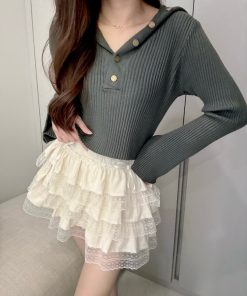 Alternative view of Ndudshop – Knit longsleeve top (Kode: 5481)