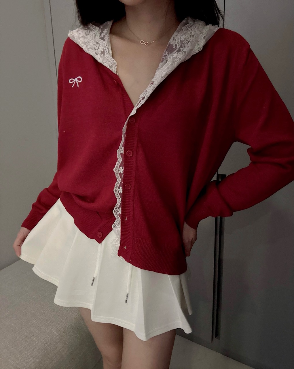 Ndudshop – Hoodie lace cardie (Kode: 5520) - Image 4