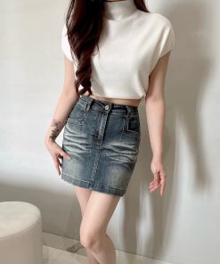 Alternative view of Ndudshop - Denim skort (Kode: 5554) Biru Muda