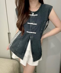 Alternative view of Ndudshop – Denim qipao (Kode: 5583)