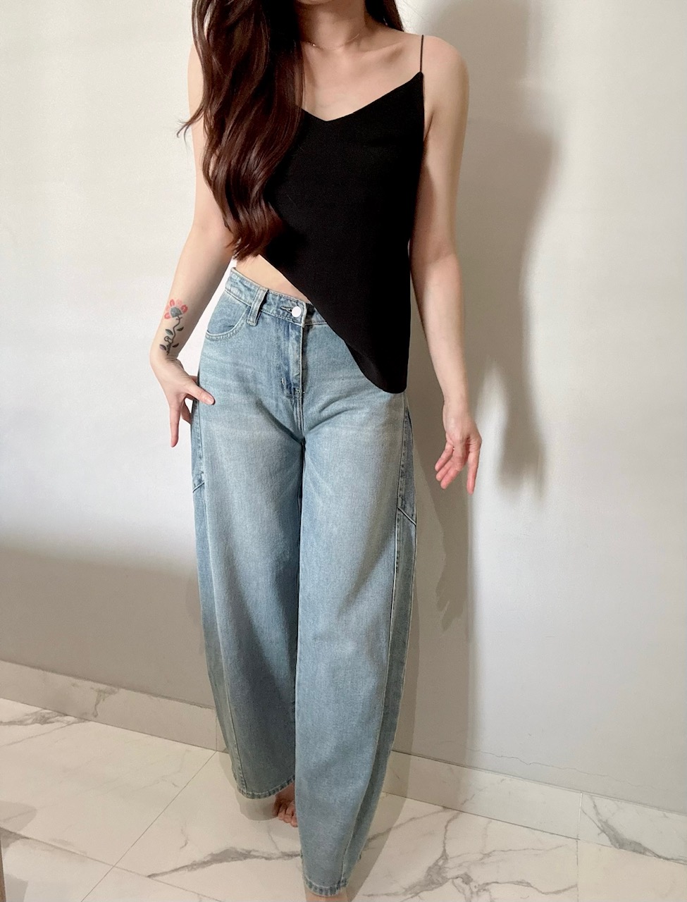 Ndudshop - Barrel denim pants (Kode: 5586)