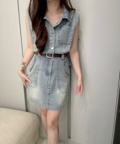 Ndudshop - Denim dress + belt (Kode: 5630)