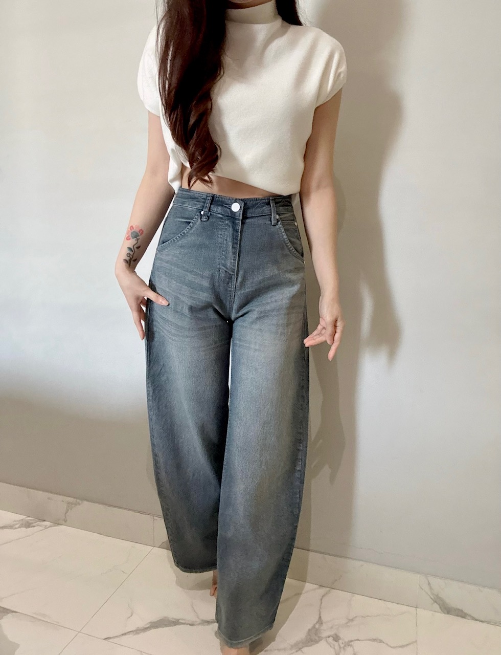 Ndudshop - Denim barrel pants (Kode: 5655)
