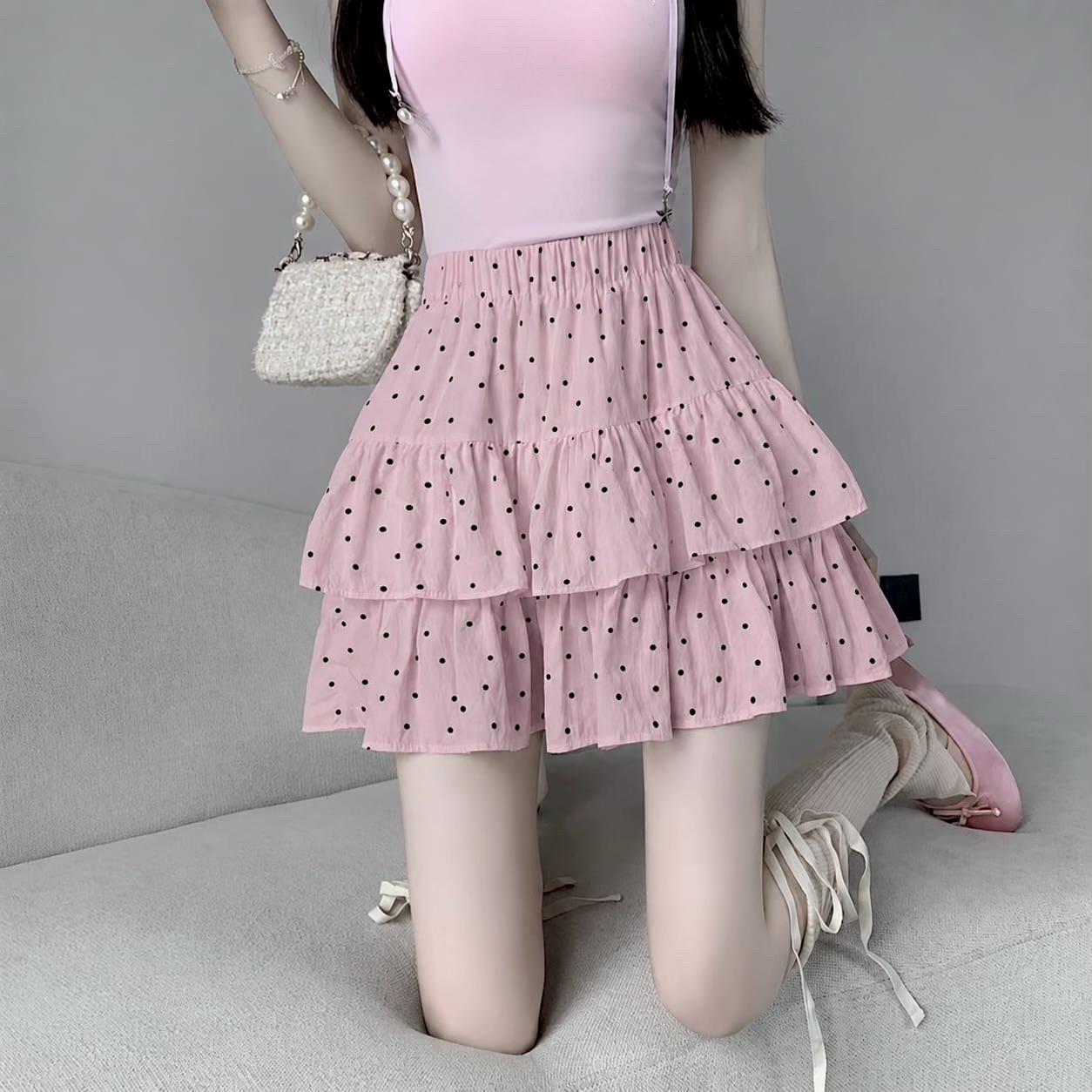 Ndudshop – Polka ruffle skort (Kode: 5717) - Image 4