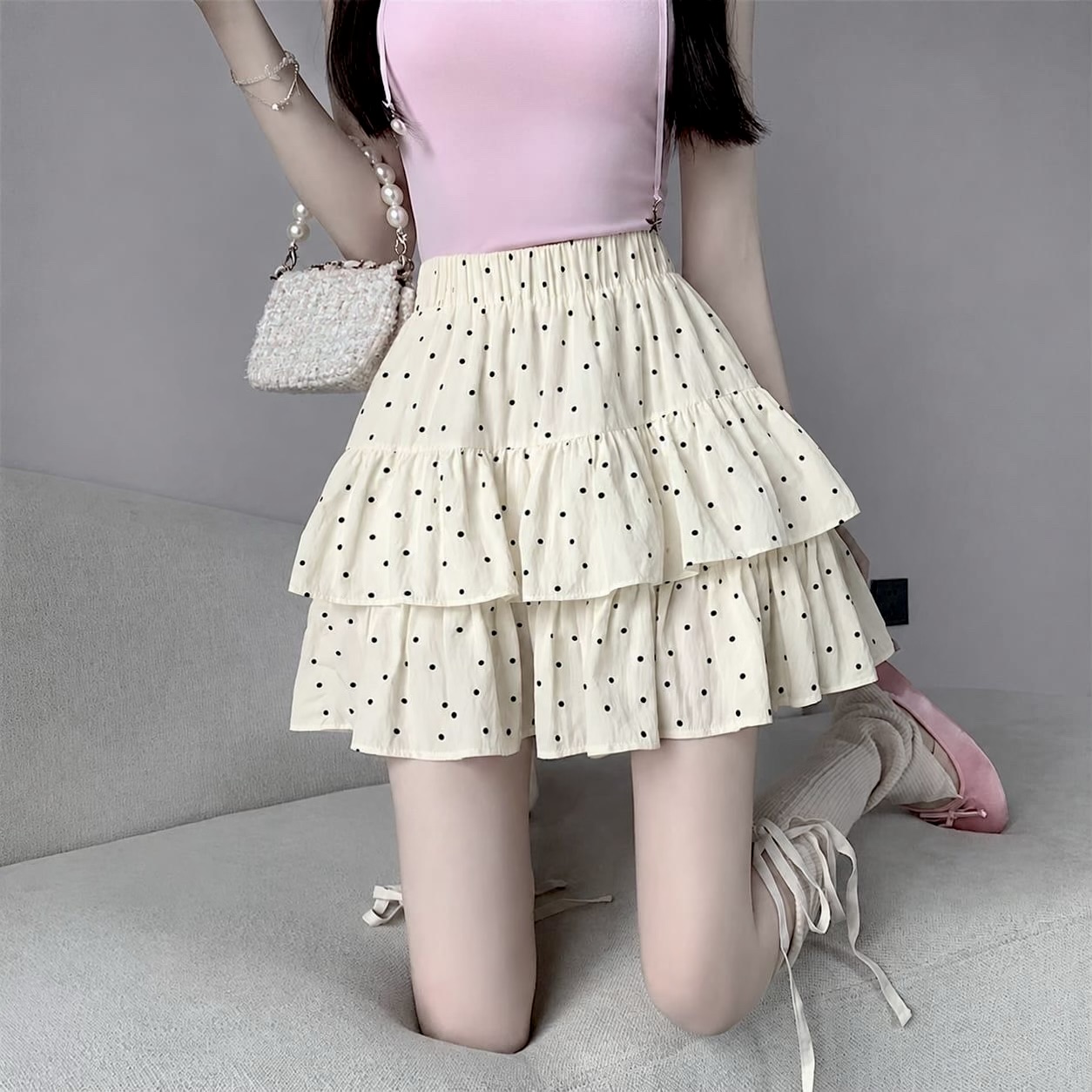 Ndudshop – Polka ruffle skort (Kode: 5717) - Image 3