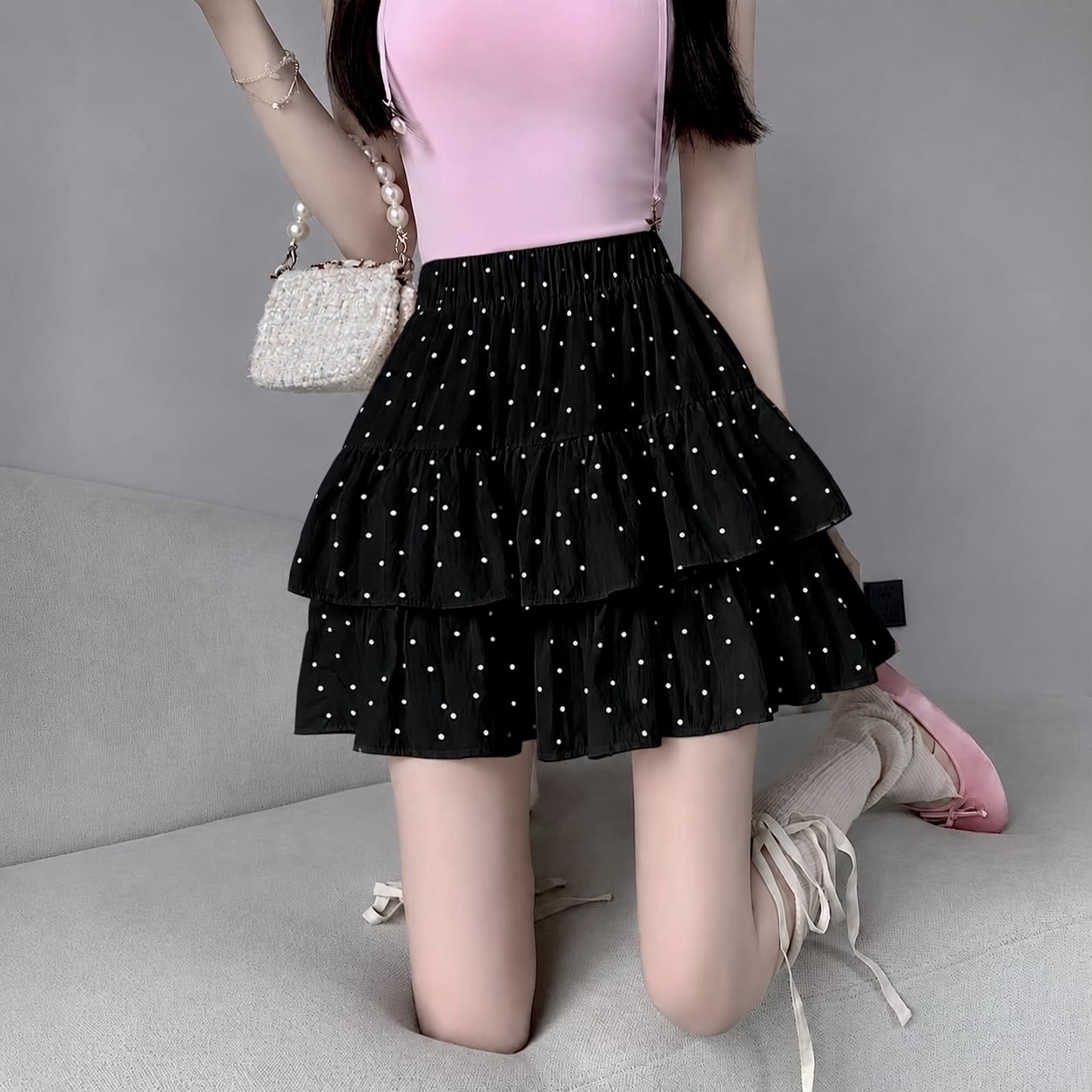 Ndudshop – Polka ruffle skort (Kode: 5717) - Image 2