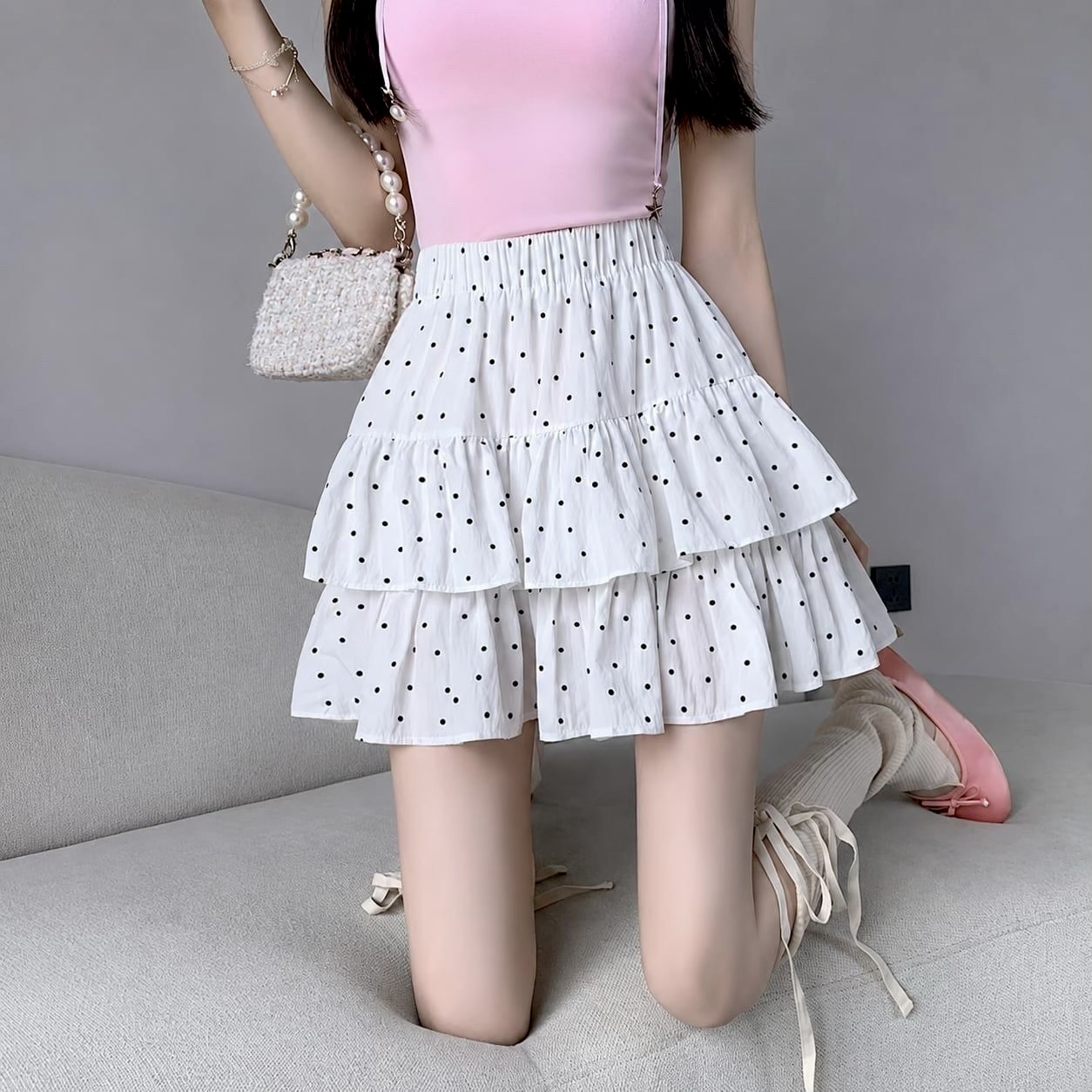Ndudshop – Polka ruffle skort (Kode: 5717)