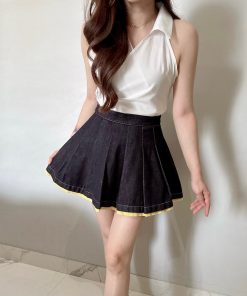 Ndudshop - Denim rample skort (Kode: 5729) Kuning