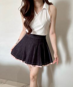 Alternative view of Ndudshop - Denim rample skort (Kode: 5729) Kuning