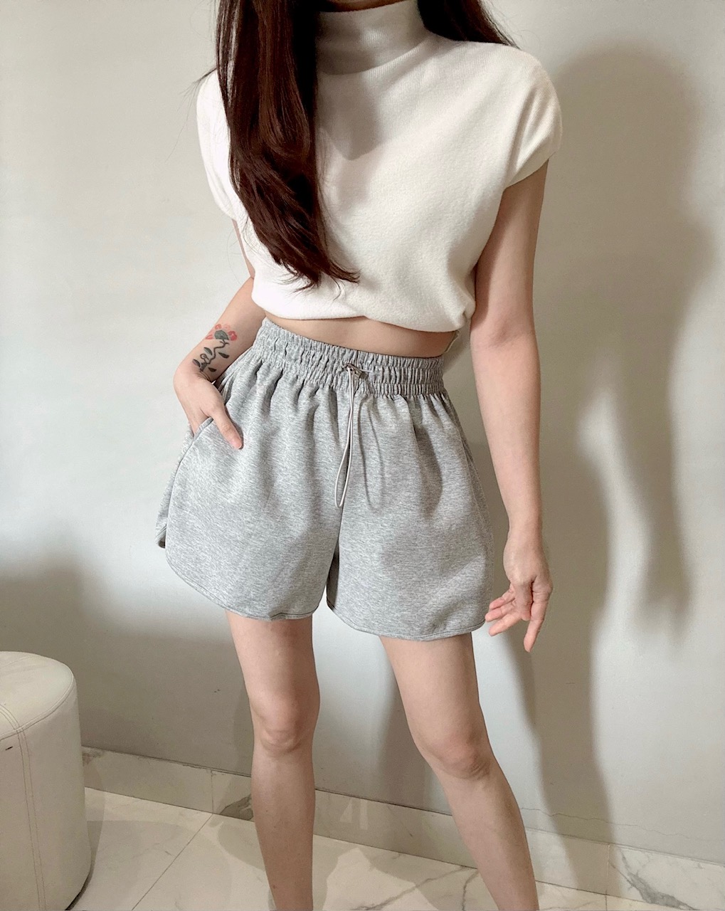 Ndudshop - Cotton fleece shorts (Kode: 5839) Hitam - Image 2