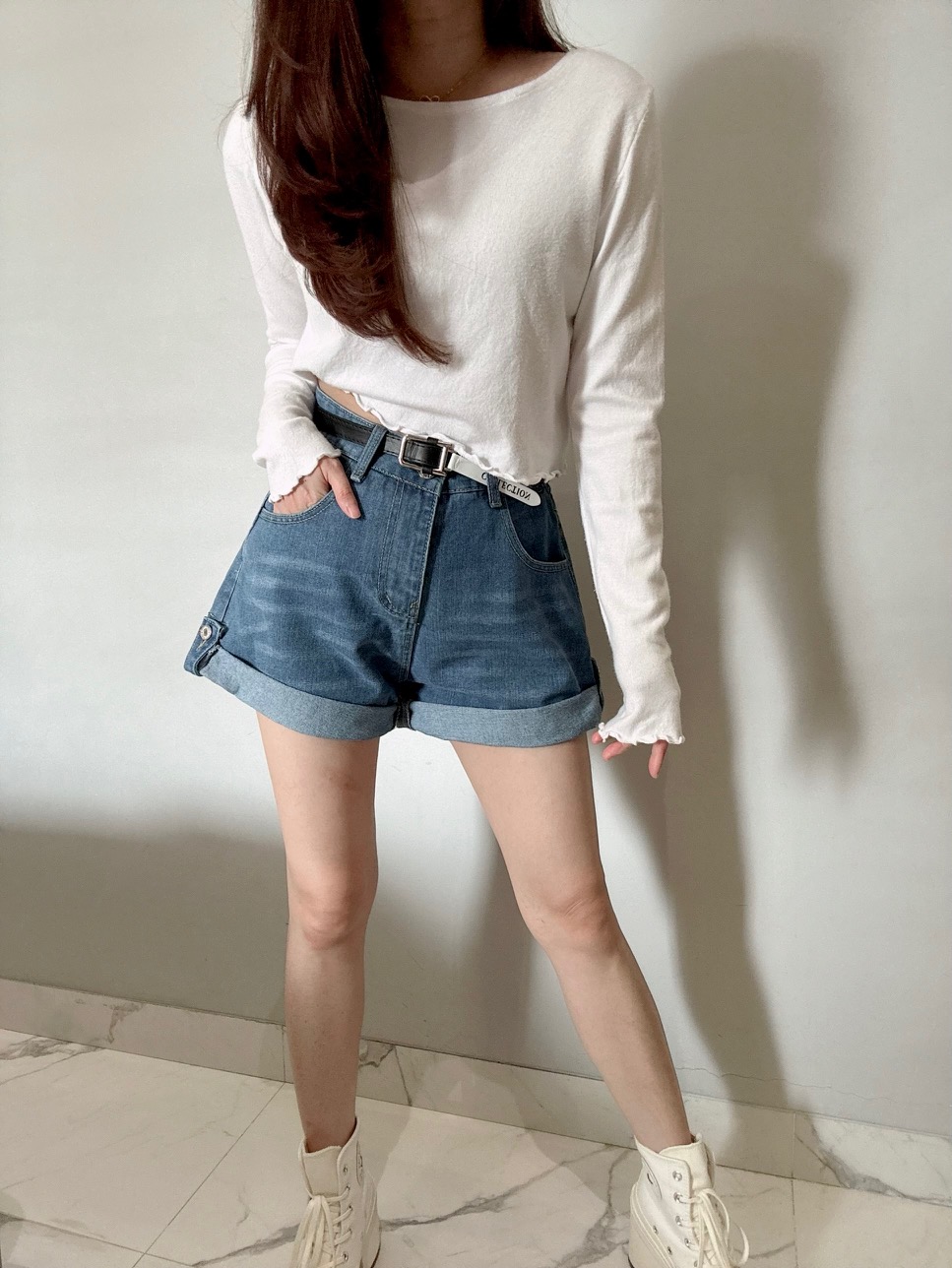 Ndudshop - Denim shorts + belt (Kode: 5877)