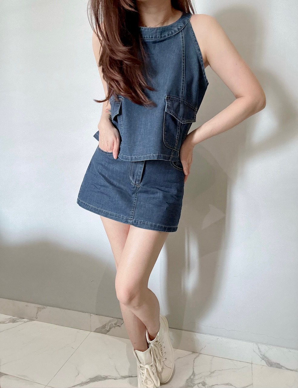 Ndudshop - Denim skort set (Kode: 5878HML)